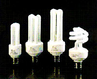 close up of four different kinds of energy efficient light bulbs